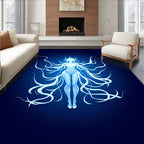 Ethereal Blue Spirit Flowing Hair Rug