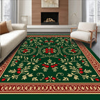 Rich Crimson Berry Vine Garland Rug