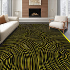 Vibrant Yellow Swirls and Triangles Rug