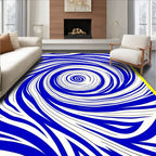 Whirlpool Blue Swirl Abstract Rug