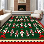 Red White Green Soldier Garland Rug