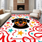 Happy Dog Red Starburst Garland Rug