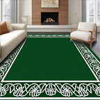 Green White Celtic Knot Border Rug