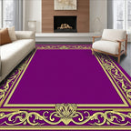 Regal Gold Orchid Border on Purple Rug