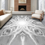Radiant Silver Floral Sunburst Rug