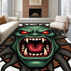 Fierce Green Monster Red Eyes Rug