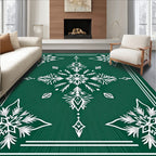 Emerald Green Snowflake Radiating Brilliance Rug