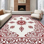 Crimson Detailed Medallion Border Rug
