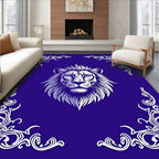 Majestic Lion Head White Filigree Rug