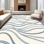 Serene Blue Flowing Waves Rug