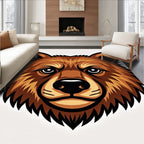 Fierce Brown Bear Stylized Portrait Rug
