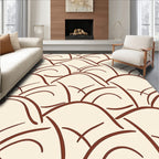 Cream Brown Abstract Landscape Rug