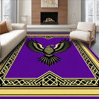 Majestic Black Golden Eagle Purple Rug