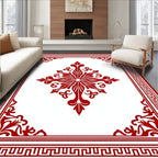 Crimson Traditional Medallion Four Corners Rug