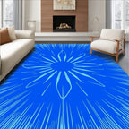 Radiant Blue Starburst Petal Rug