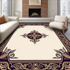 Regal Gold and Plum Medallion Rug