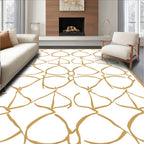 Golden Interlocking Vine Swirl Rug