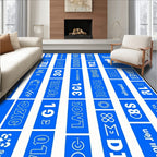 Retro Blue White Vertical Stripes Rug