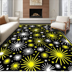 Radiant Yellow Starburst Explosion Rug