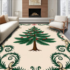 Festive Evergreen Garland with Cherries Rug
