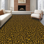 Abstract Organic Gold Black Rug