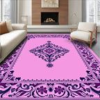 Ornate Floral Diamond Accents Rug