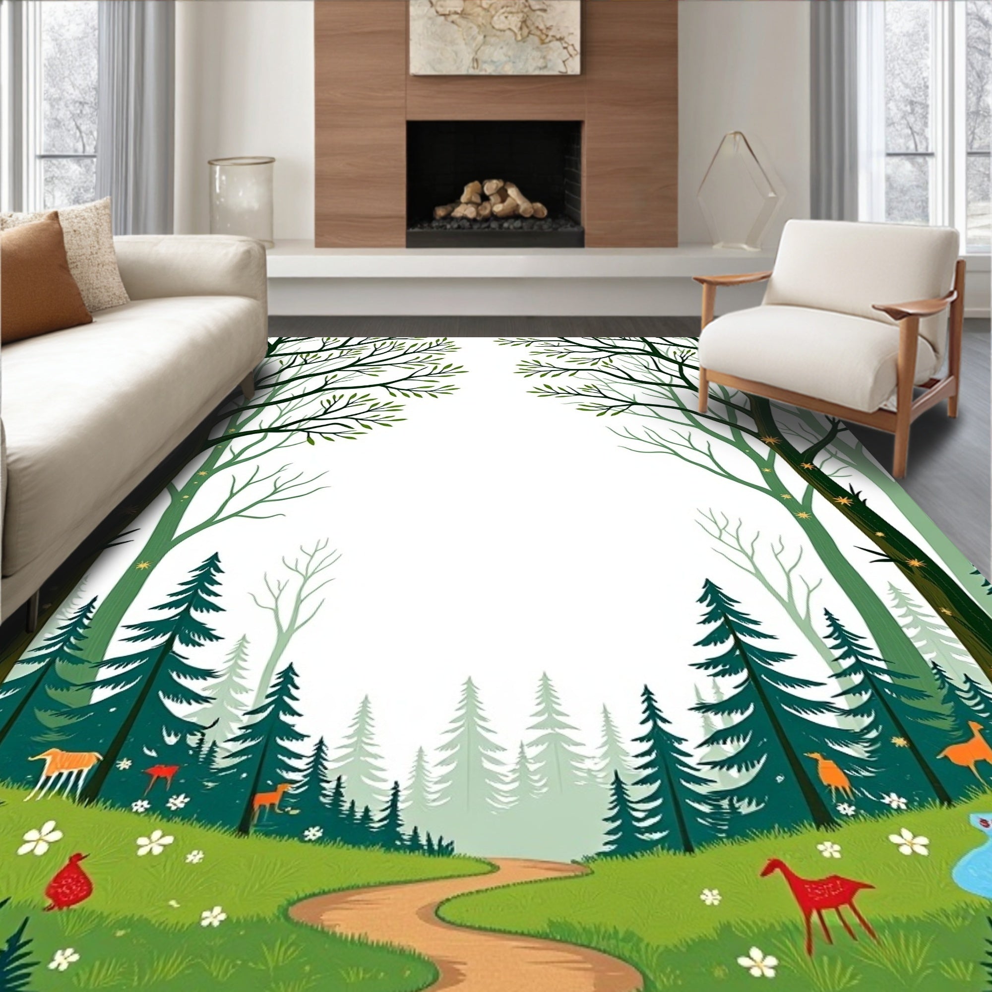 Enchanted Forest Woodland Path Rug