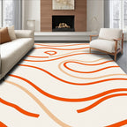 Warm Orange Wavy Lines Rug