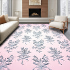 Soft Pink Botanical Tree Motif Rug
