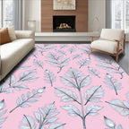 Delicate Pastel Feather Branches Rug