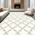 Light Blue Lattice Open Weave Rug