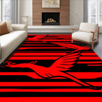 Crimson Bird Swoop Stripe Rug