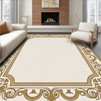 Elegant Gold Acanthus Scroll Border Rug
