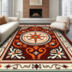 Ornate Coral Compass Rose Rug
