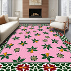 Pink Bell Holly Border Rug