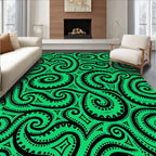Vibrant Green Swirl Paisley Rug