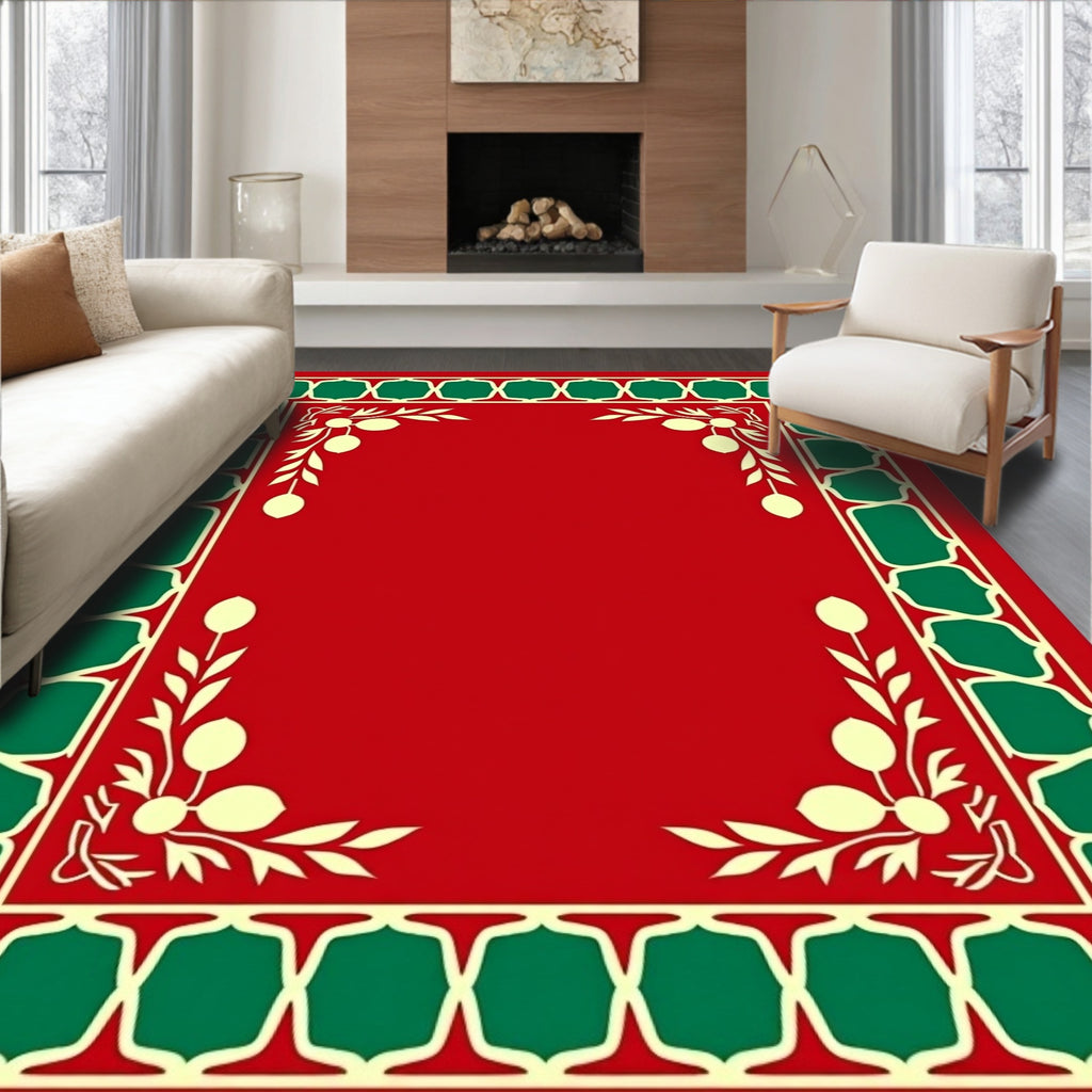 Crimson Garden Border Fruit and Leaf Rug