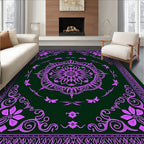 Violet Mandala Floral Border Harmony Rug