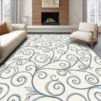 Vintage Blue Swirl Vine Garden Rug