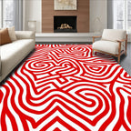 Crimson Swirl Maze Rug