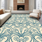 Teal Acanthus Scroll Medallion Rug