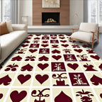 Deep Red Court Card Squares Rug