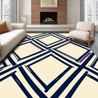Navy Purple Diamond Stripe Rug