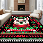 Festive French Bulldog Christmas Sweater Rug