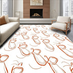 Rusty Red Whimsical Snail Trail Rug