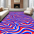 Patriotic Wavy Star Field Rug