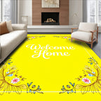 Golden Yellow Floral Corner Accents Rug