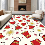 Crimson Bells Sunburst Repeating Motif Rug