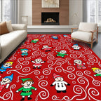 Merry Elves with Candy Cane Swirls Rug