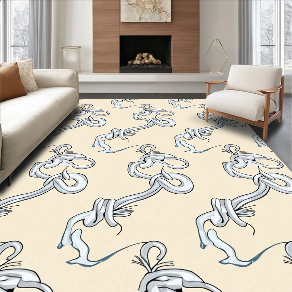Whimsical Silver Smoke Cloud Rug